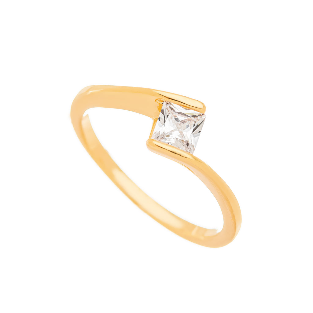 Anel solitário banhado a ouro 18k ARAU Jóias