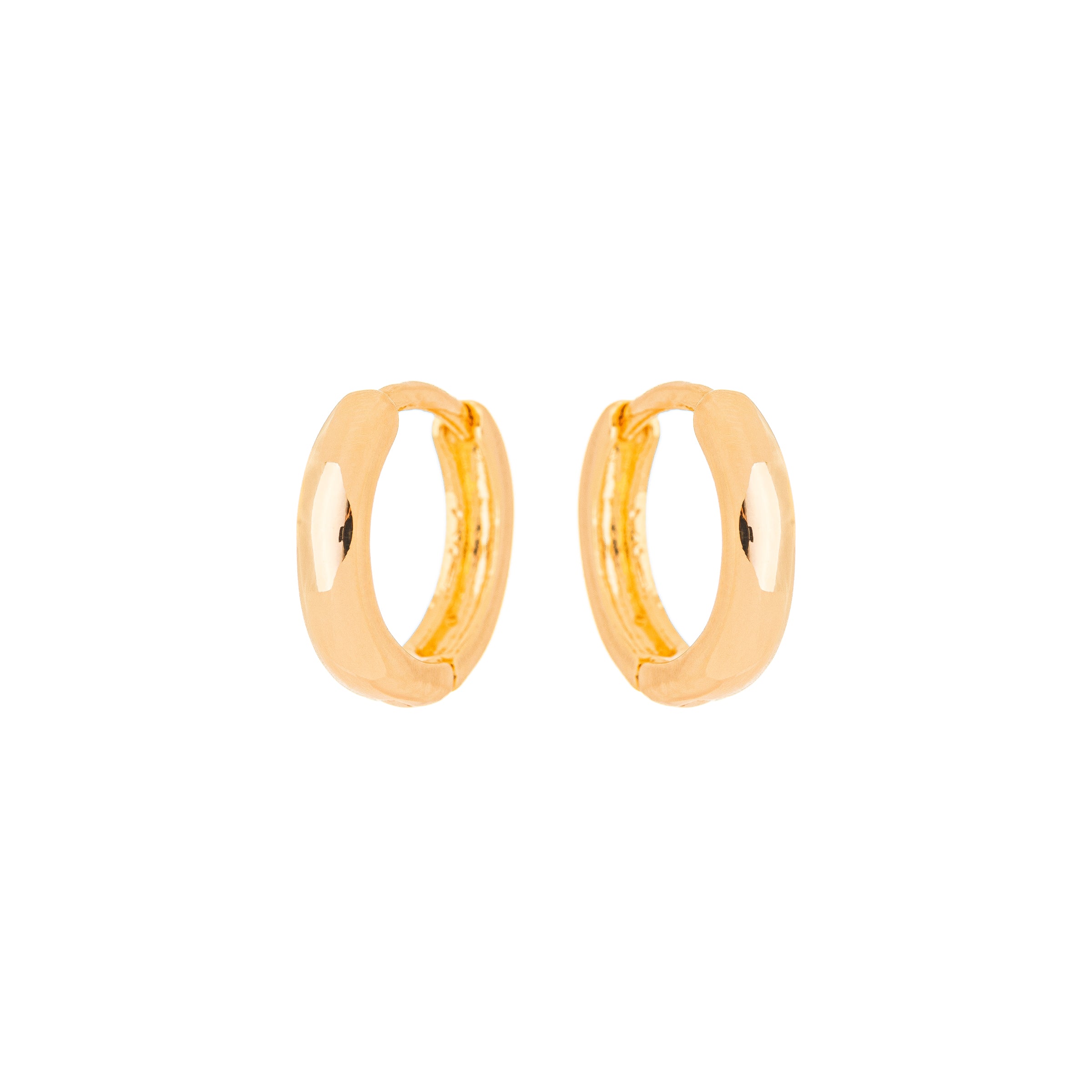 Brinco argolinha articulada lisa banhado a ouro 18k ARAU Jóias