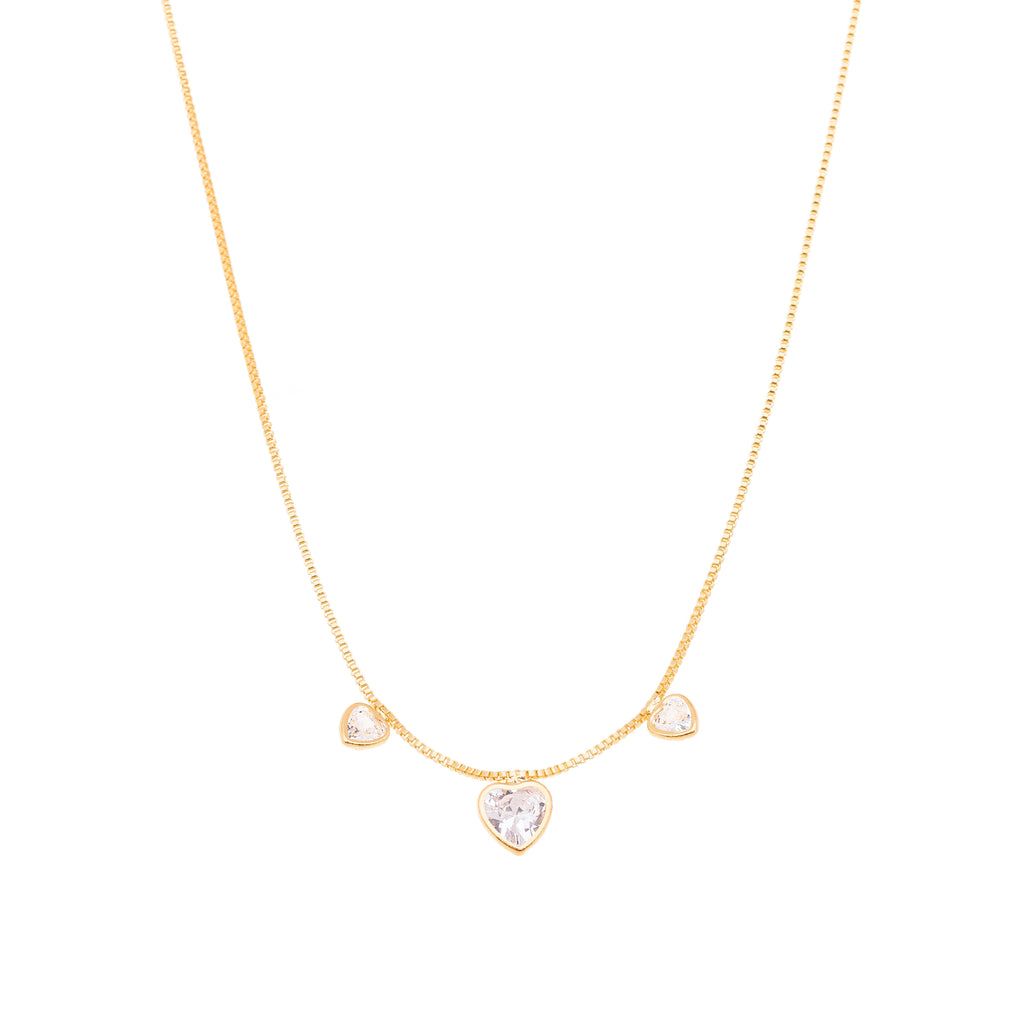 Choker com Três Corações banhado a ouro 18k ARAU Jóias