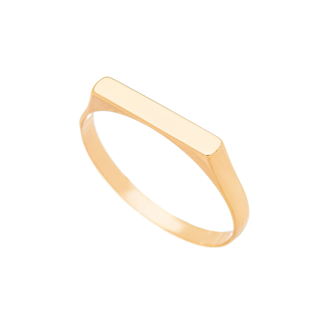Anel liso com topo chato banhado a ouro 18k ARAU Jóias