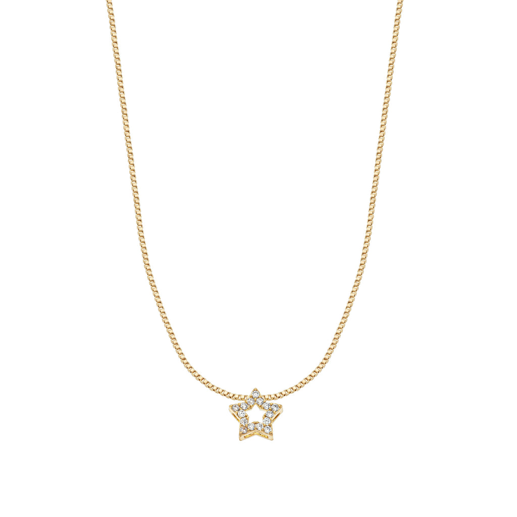 Colar de Estrela Cravejada banhado a ouro 18k ARAU Jóias