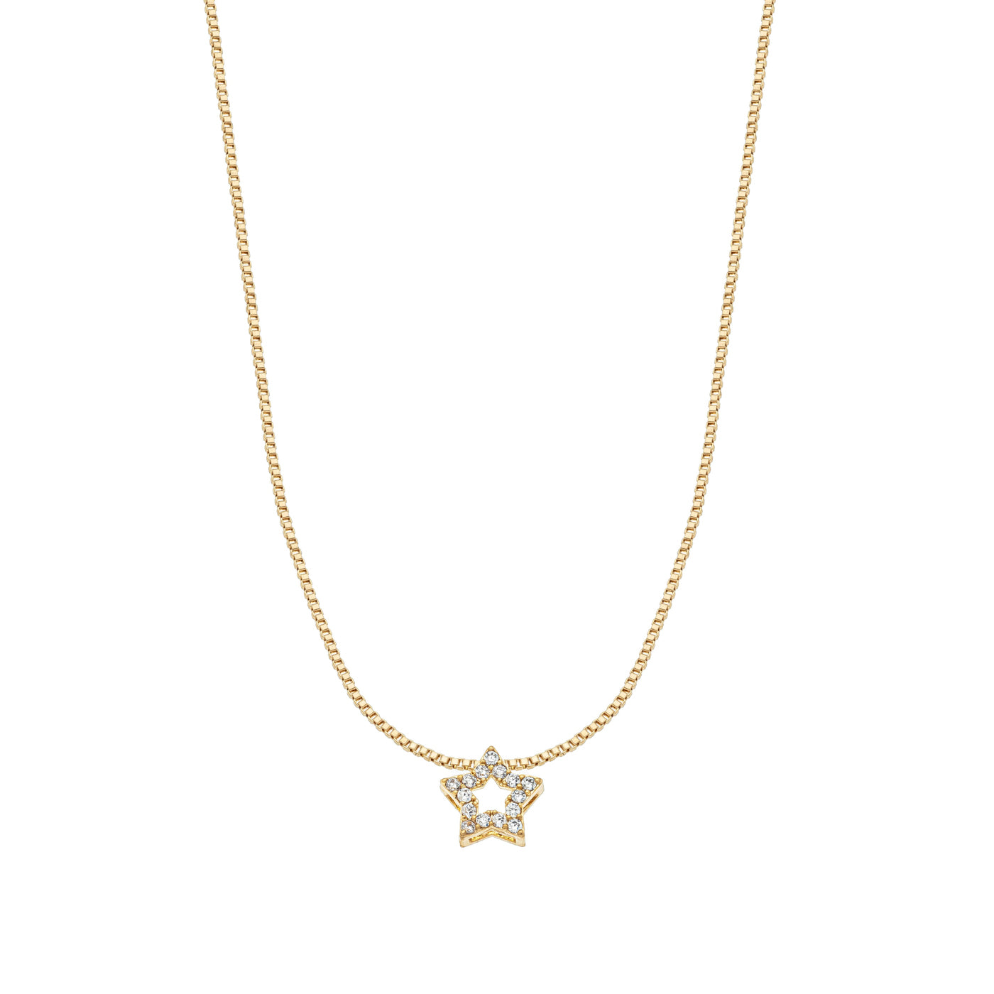 Colar de Estrela Cravejada banhado a ouro 18k ARAU Jóias