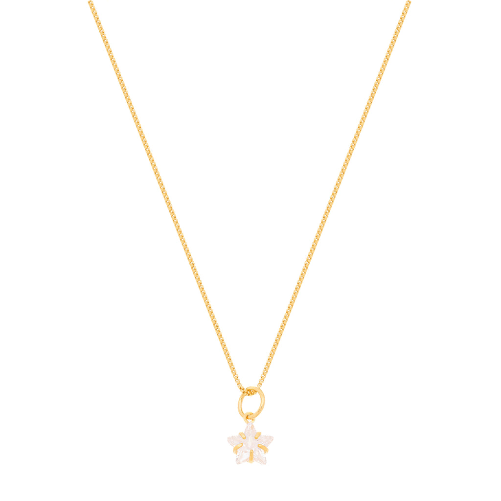 Colar de Estrela de Zircônia banhado a ouro 18k ARAU Jóias