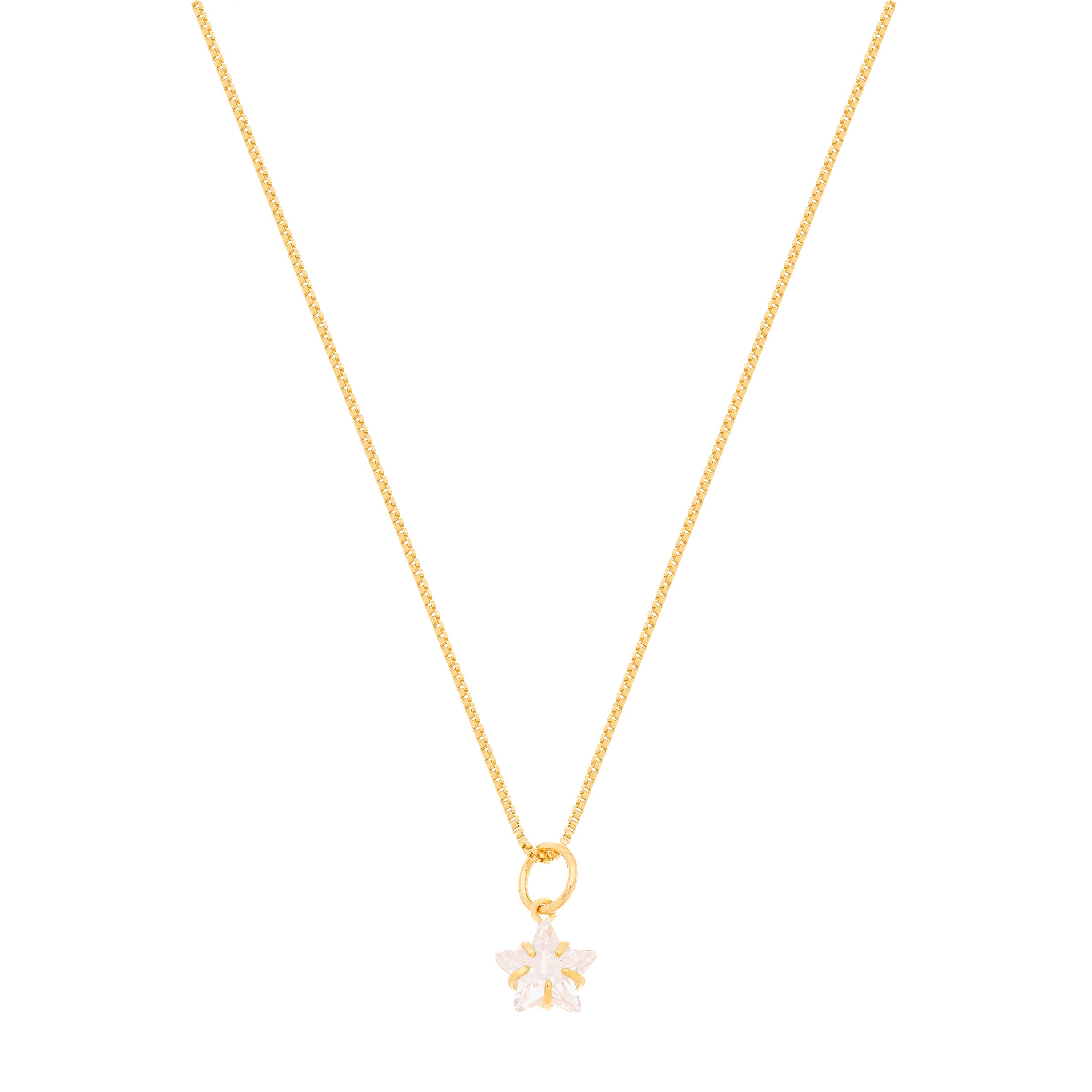 Colar de Estrela de Zircônia banhado a ouro 18k ARAU Jóias