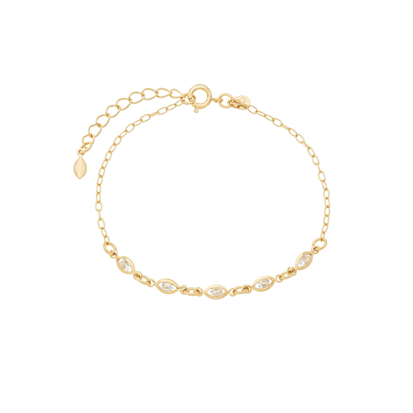 Pulseira com Zircônias em Forma de Navete banhada a ouro 18k ARAU Jóias