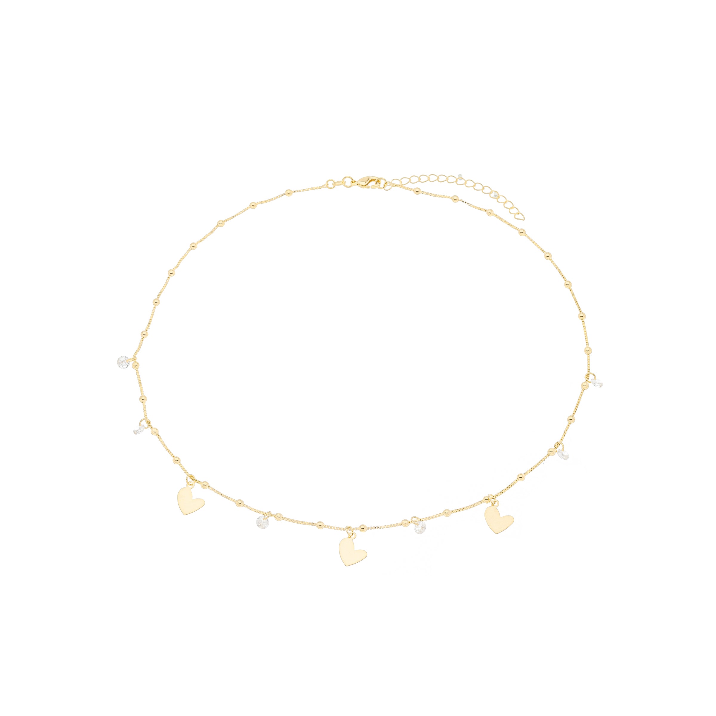 Pulseira Corações e Pontos de Luz banhada a ouro 18k ARAU Jóias