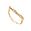 Anel reto com zircônias banhado a ouro 18k