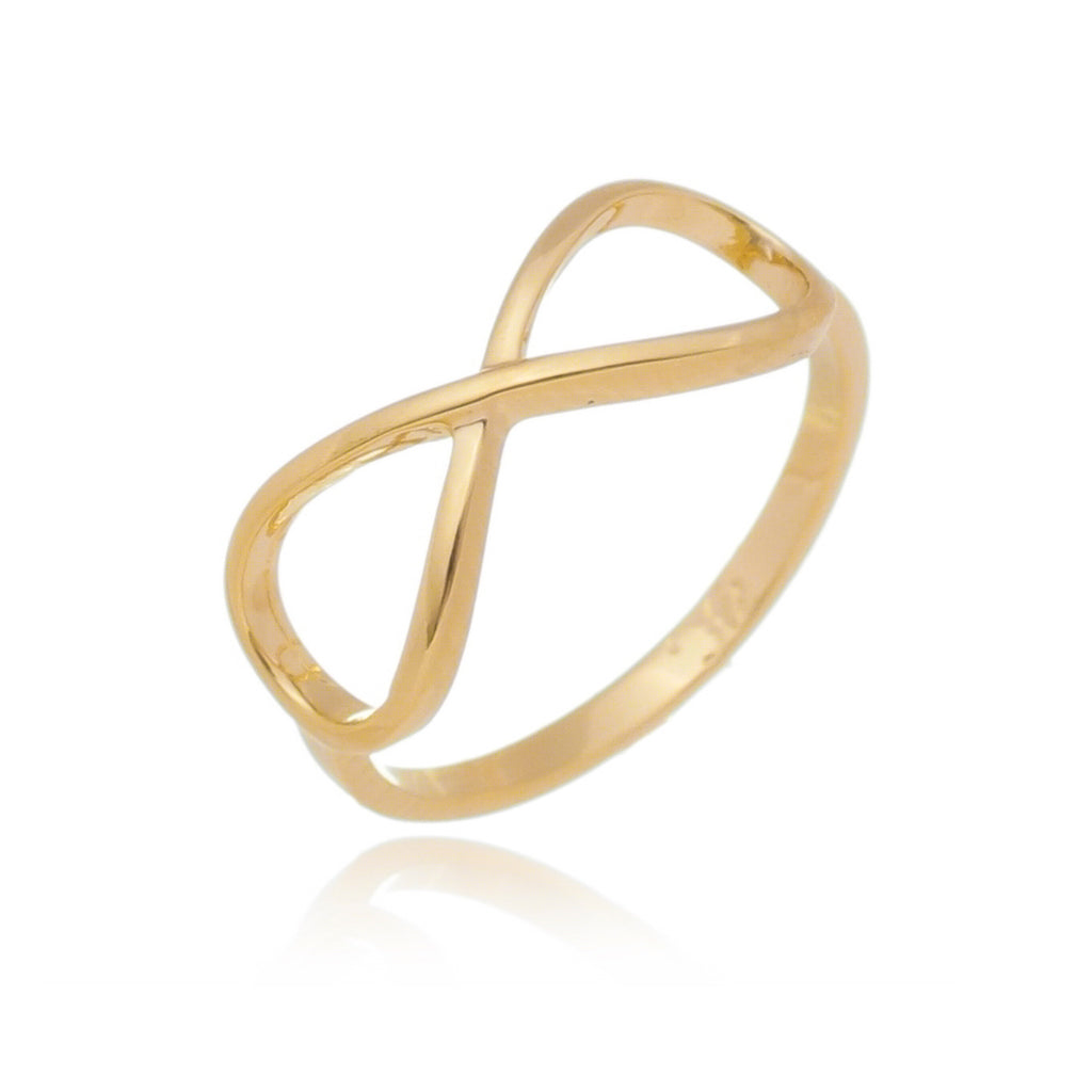 Anel em formato de infinito banhado a ouro 18k ARAU Jóias