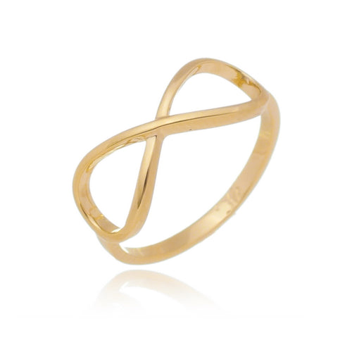 Anel em formato de infinito banhado a ouro 18k ARAU Jóias