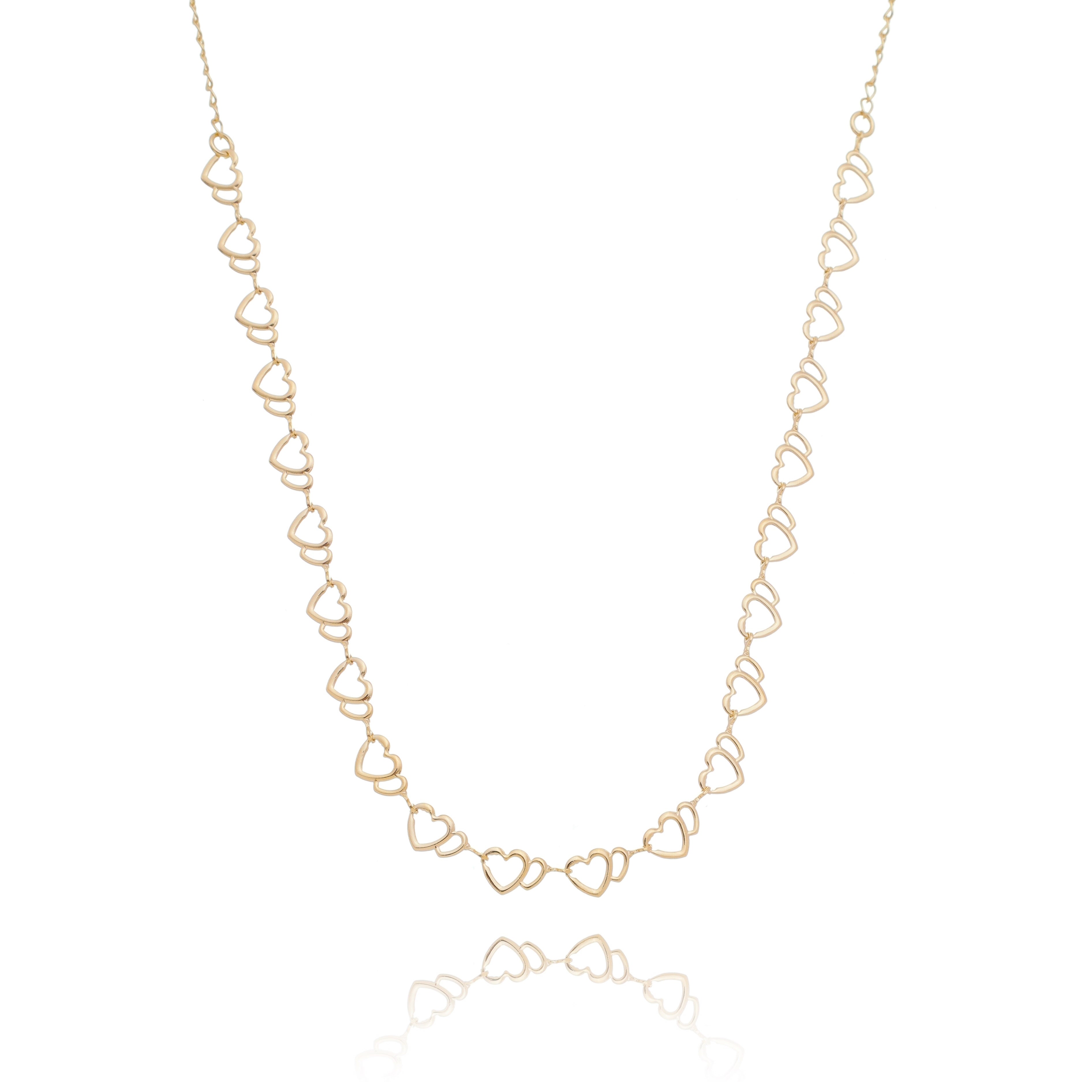 Choker de Corações Entrelaçados banhado a ouro 18k ARAU Jóias