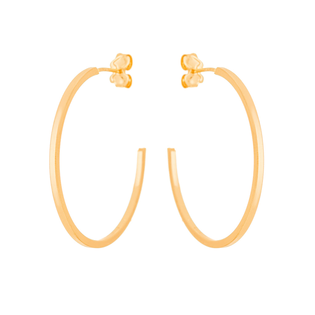 Brinco argola lisa banhada a ouro 18k ARAU Jóias