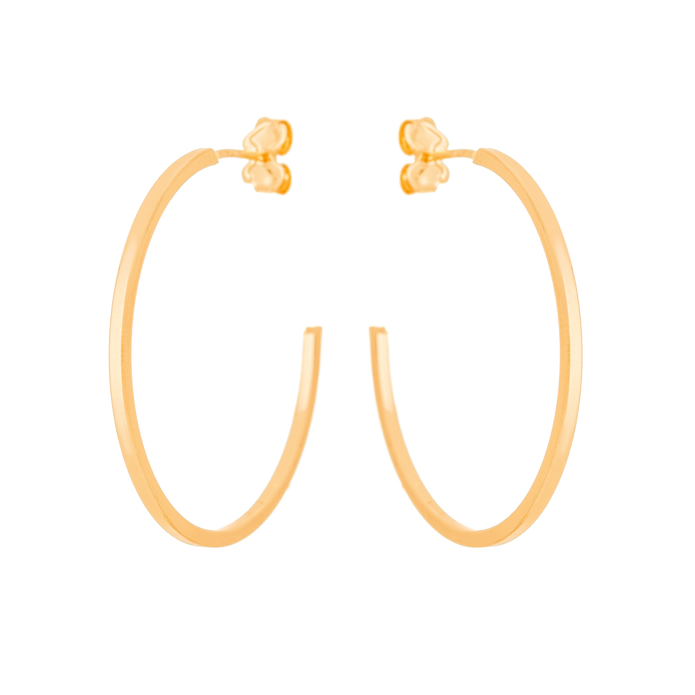 Brinco argola lisa banhada a ouro 18k ARAU Jóias