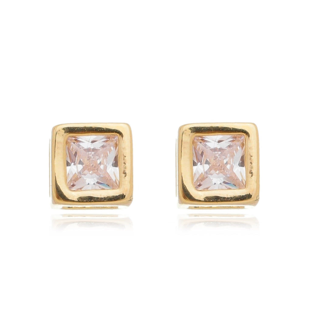 Brinco de ponto de luz de zircônia banhado a ouro 18k ARAU Jóias