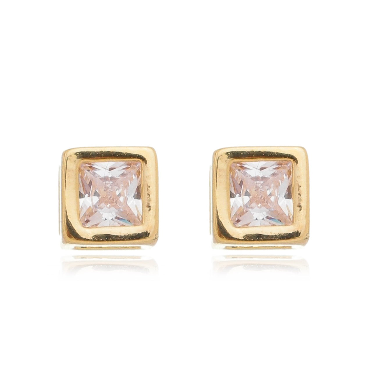 Brinco de ponto de luz de zircônia banhado a ouro 18k ARAU Jóias