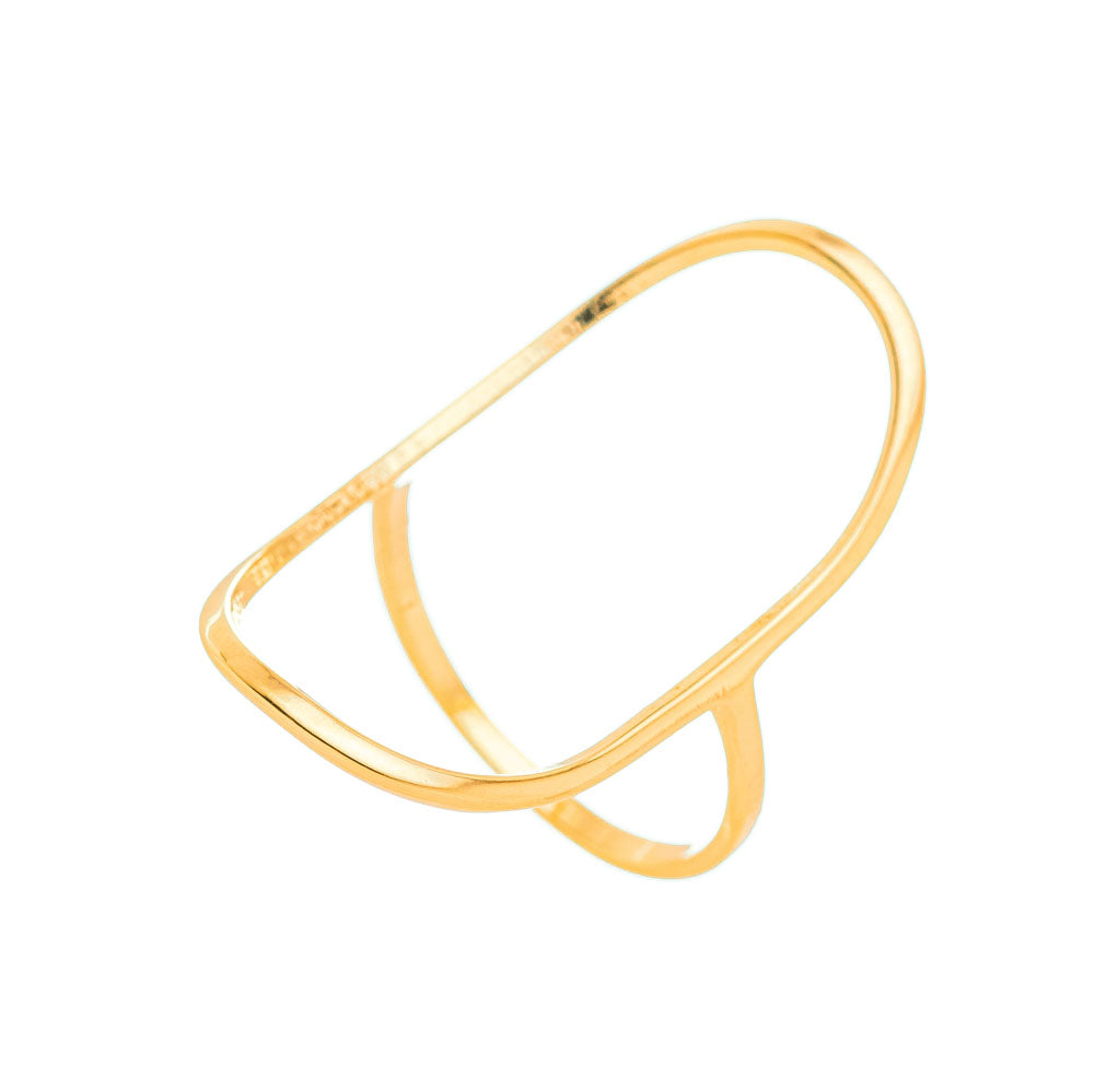 Anel oval vazado banhado a ouro 18k ARAU Jóias