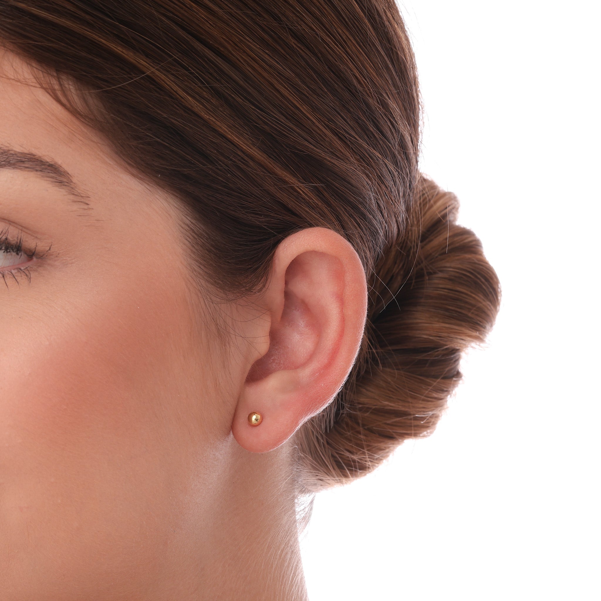 Brinco de bolinha 4mm banhado a ouro 18k ARAU Jóias