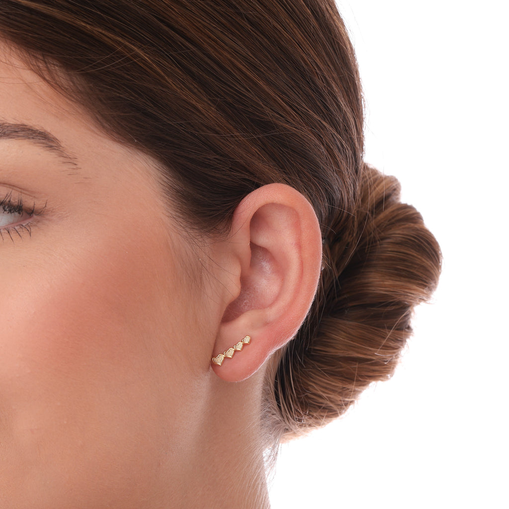 Brinco de corações banhado a ouro 18k ARAU Jóias