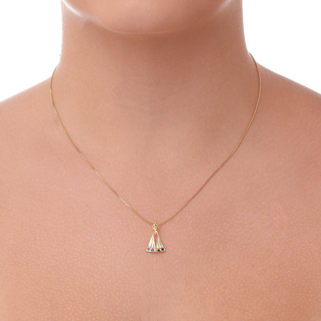 Colar de Nossa Senhora de Aparecida banhada a ouro 18k ARAU Jóias