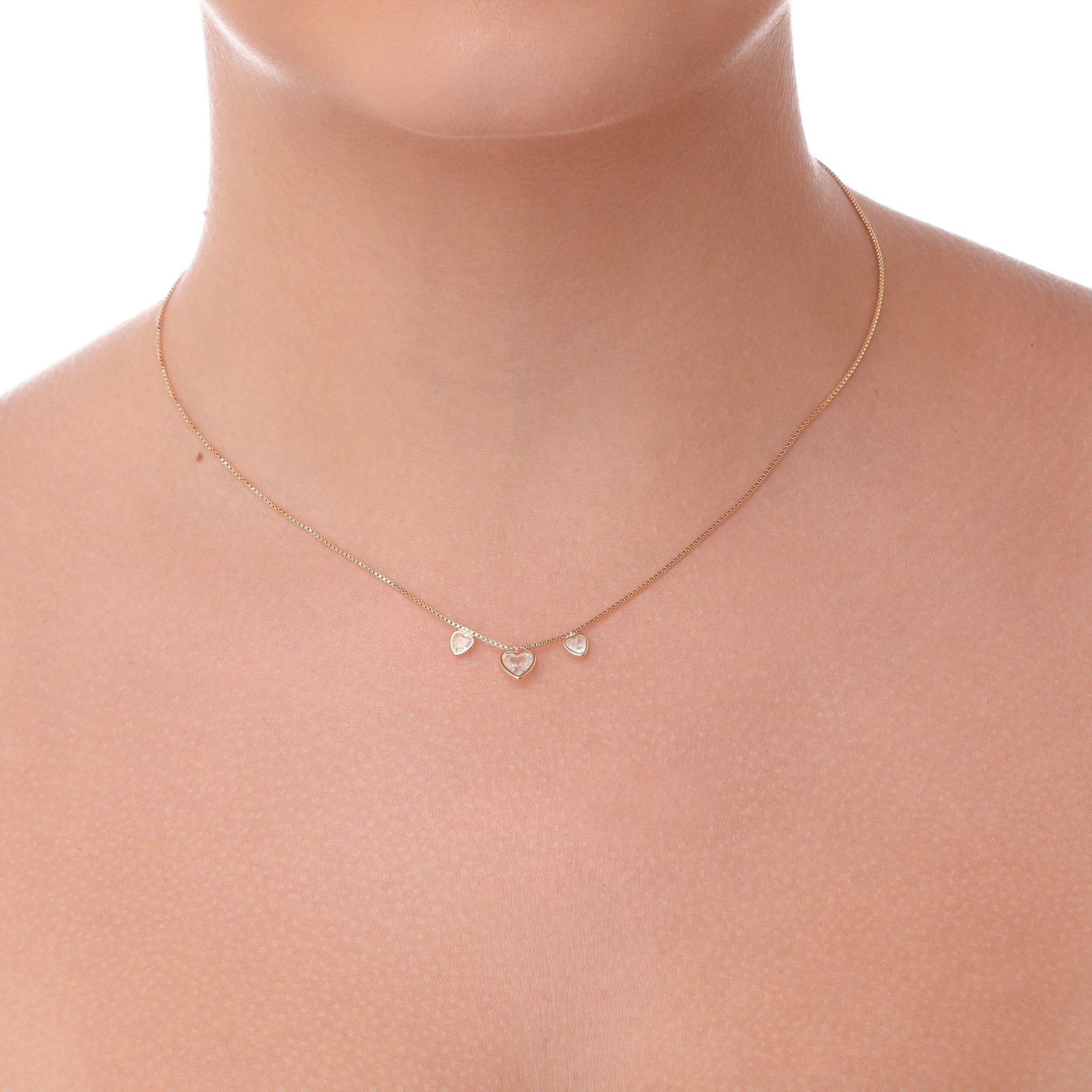 Choker com Três Corações banhado a ouro 18k ARAU Jóias