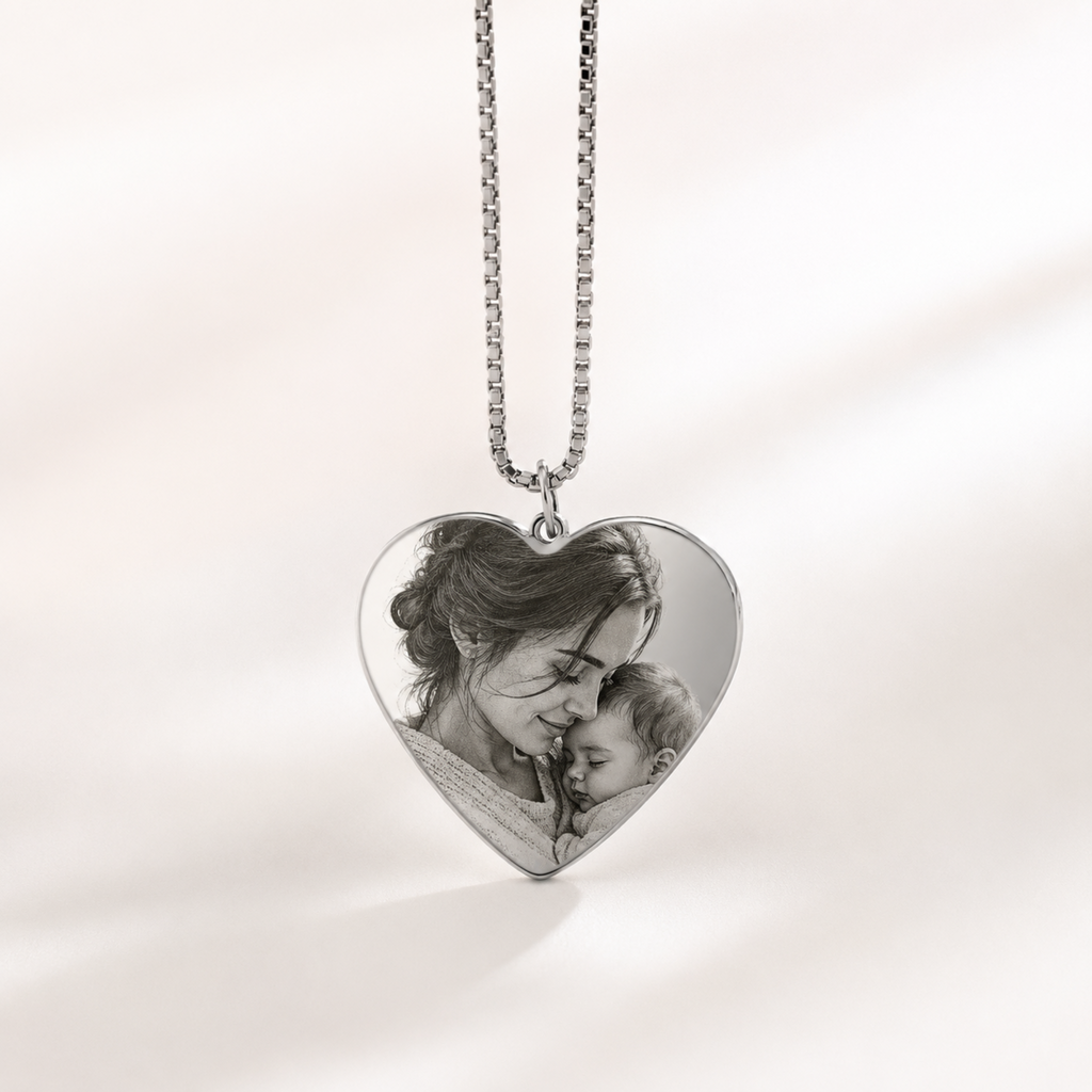 Colar Personalizado com Foto Gravada em Aço Inox