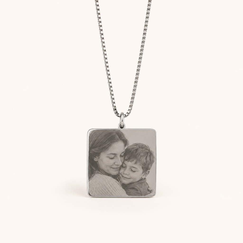 Colar Personalizado com Foto Gravada em Aço Inox