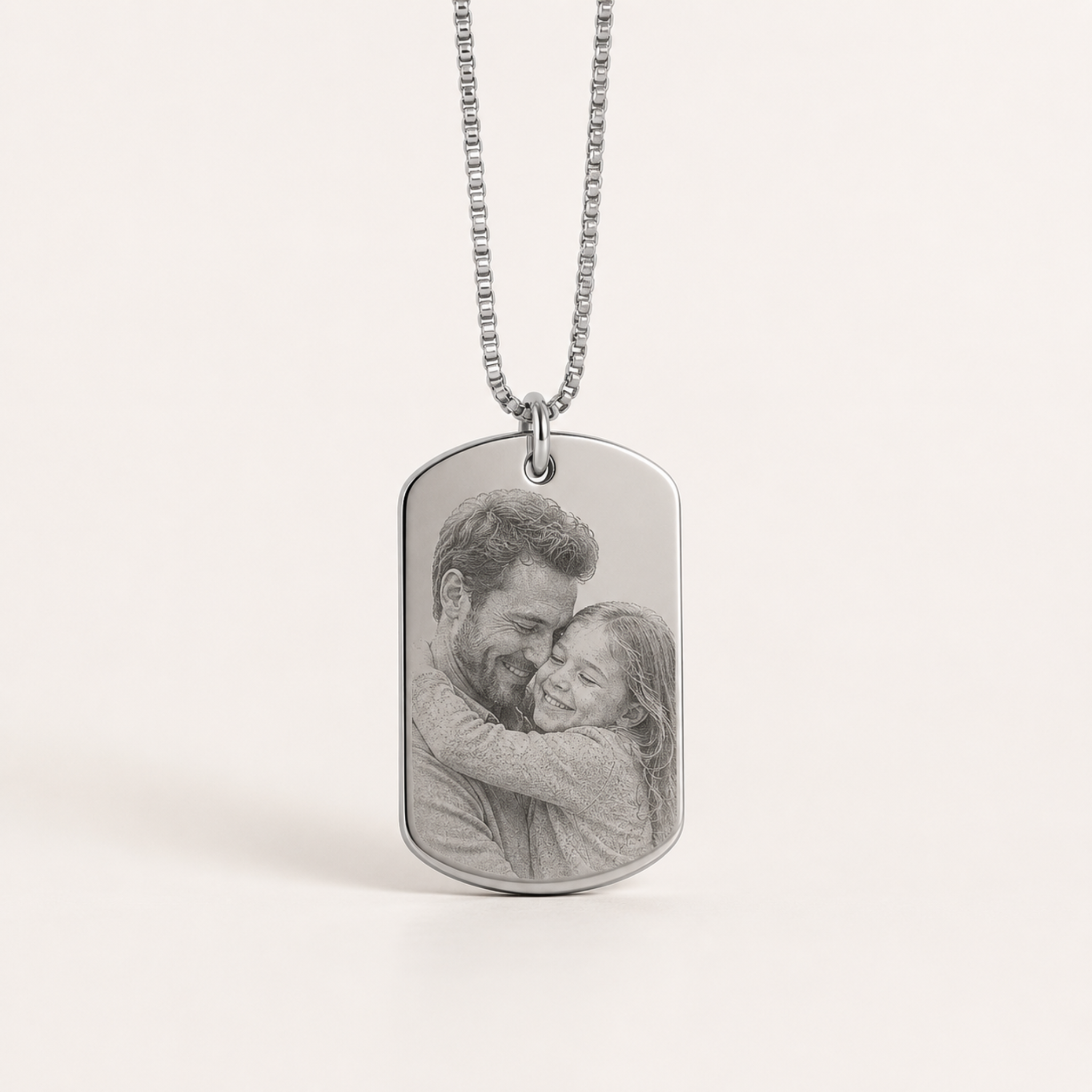 Colar Personalizado com Foto Gravada em Aço Inox