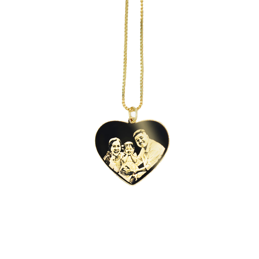 Colar com pingente personalizado banhado a ouro 18k para memória afetiva