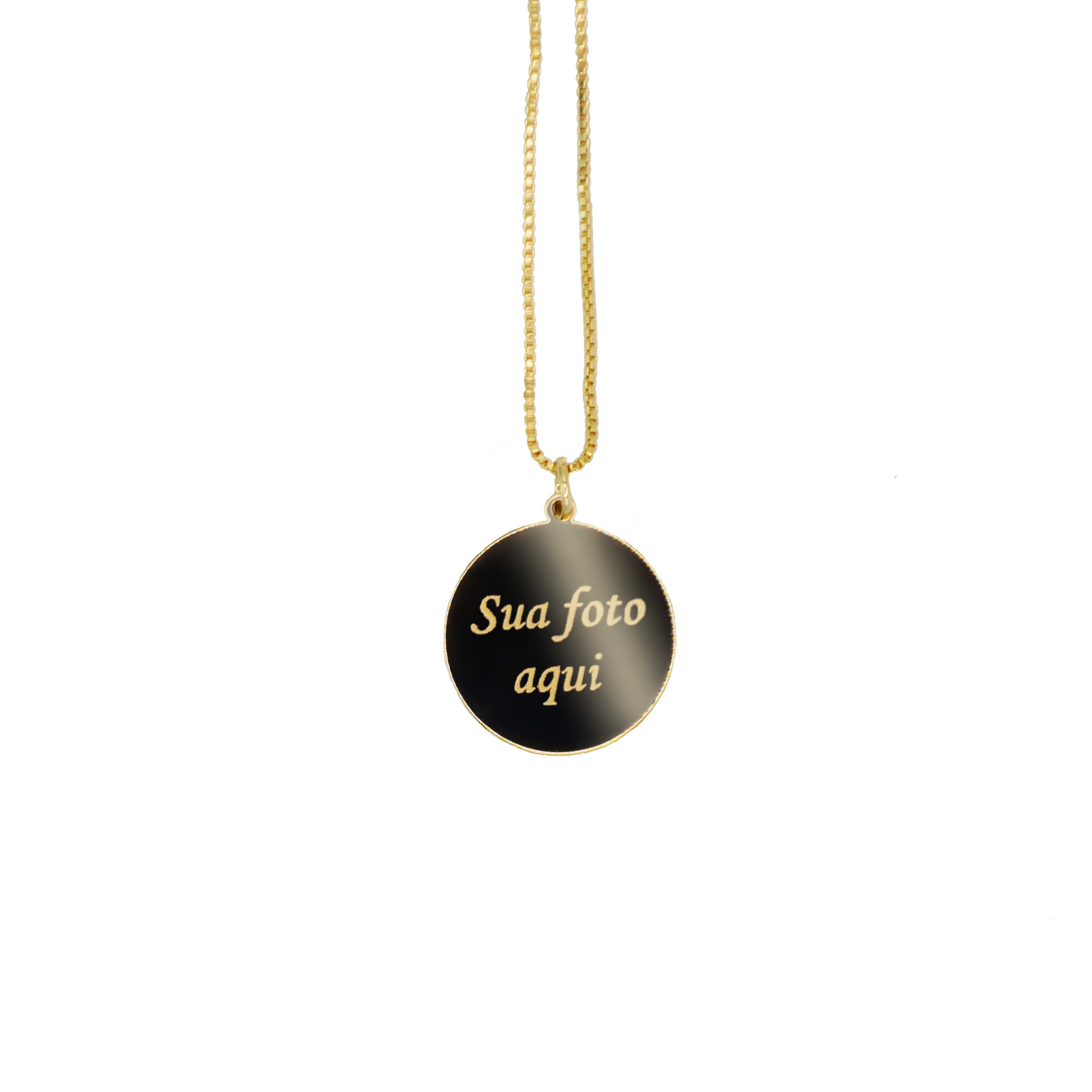 Semijoia personalizada banhada a ouro 18k com pingente gravado