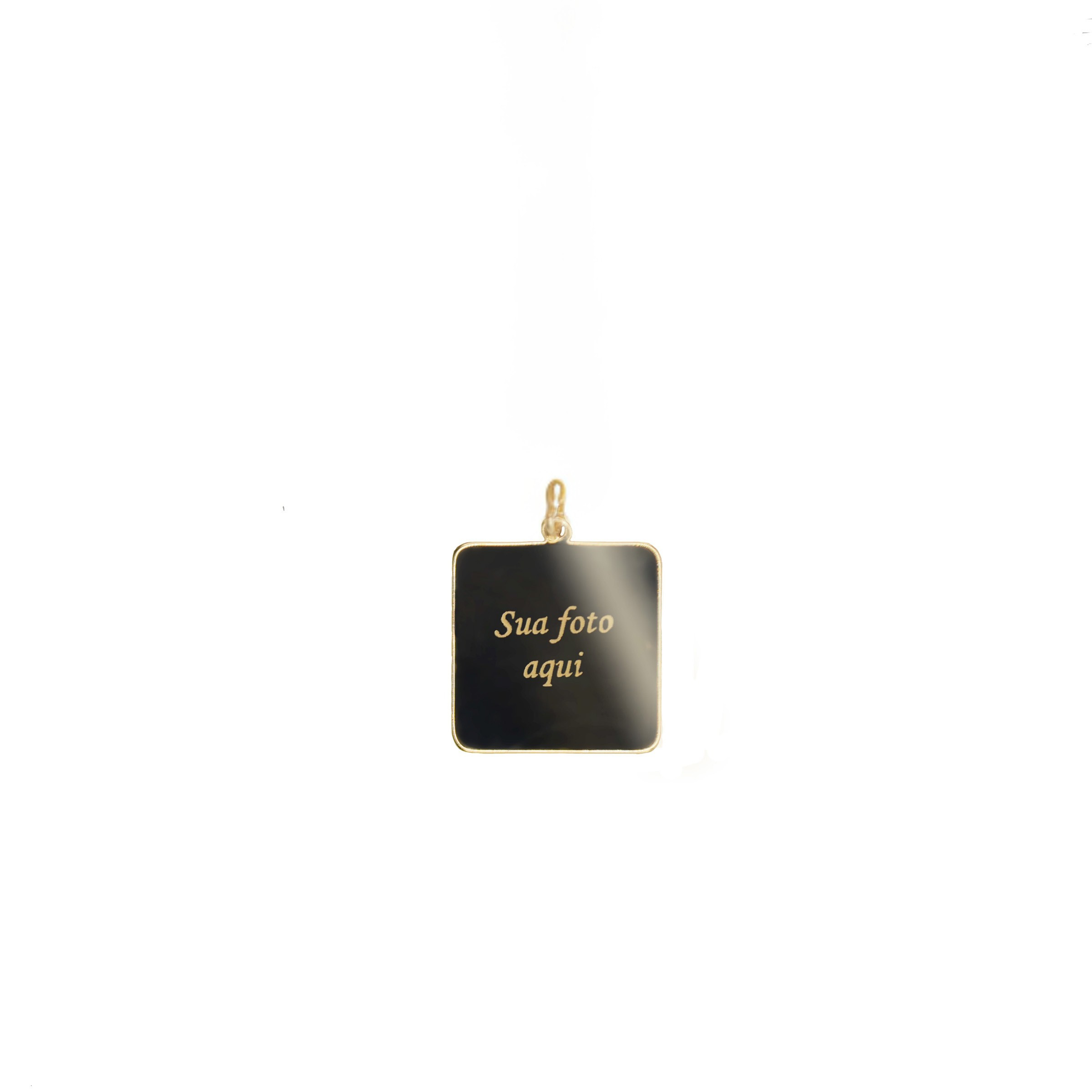 Pingente Retangular Personalizado com Gravação — Banhado a Ouro 18k