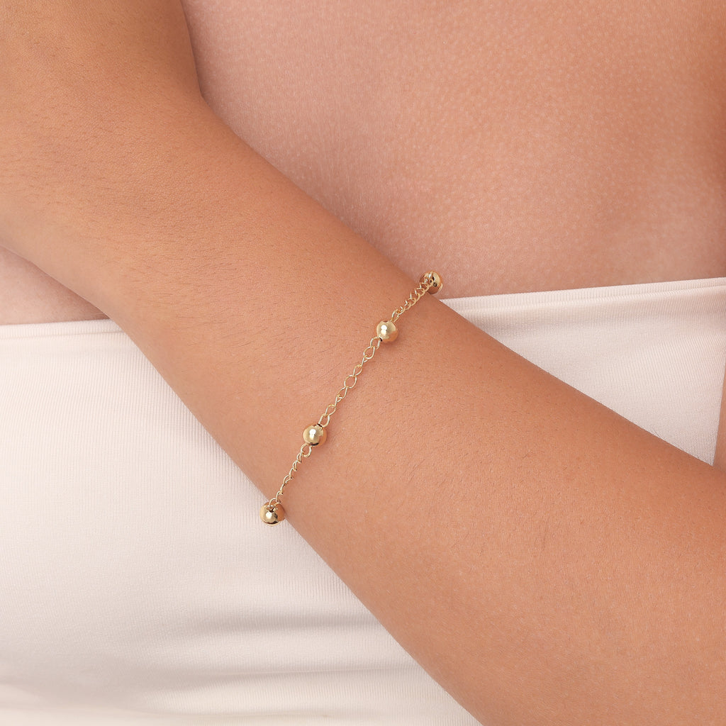 Pulseira de Bolinhas banhada a ouro 18k ARAU Jóias