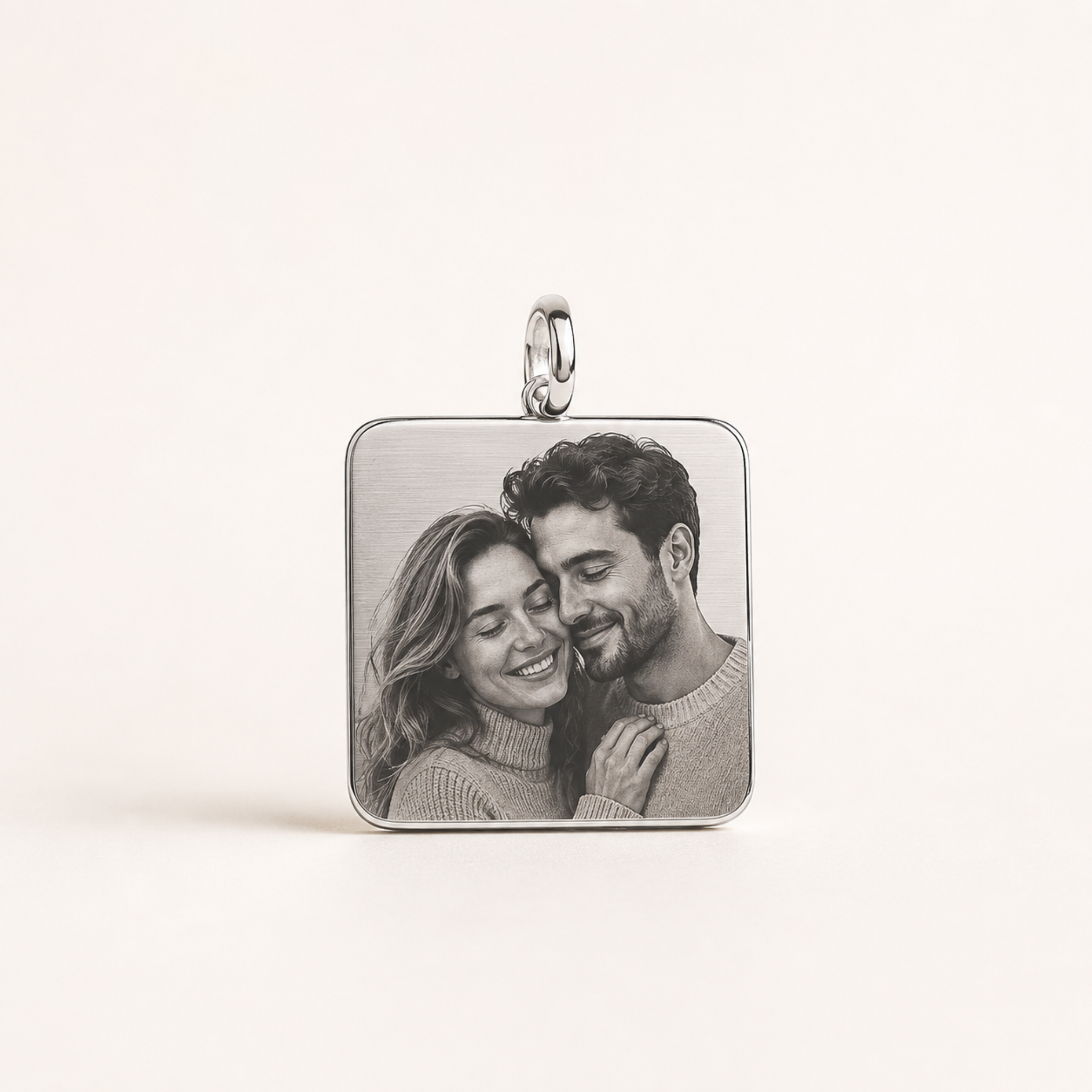 Pingente Personalizado com Foto Gravada em Aço Inox