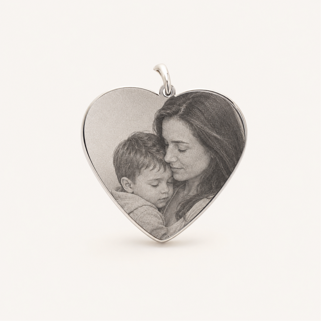 Pingente Personalizado com Foto Gravada em Aço Inox