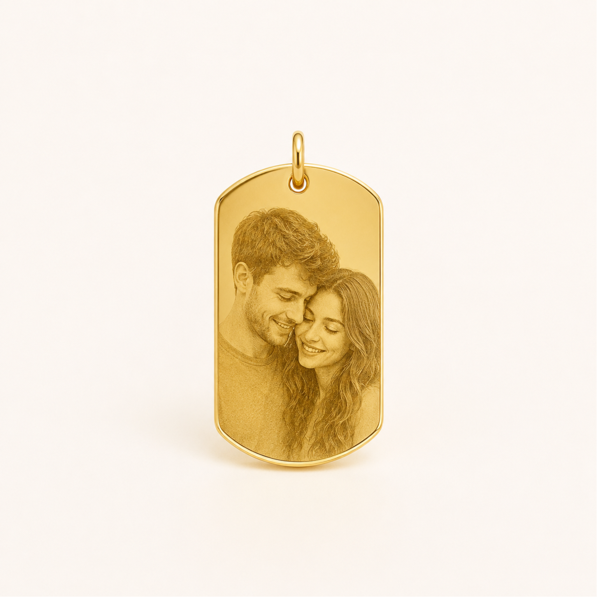 Pingente Personalizado com Foto Gravada Banhado a Ouro 18k