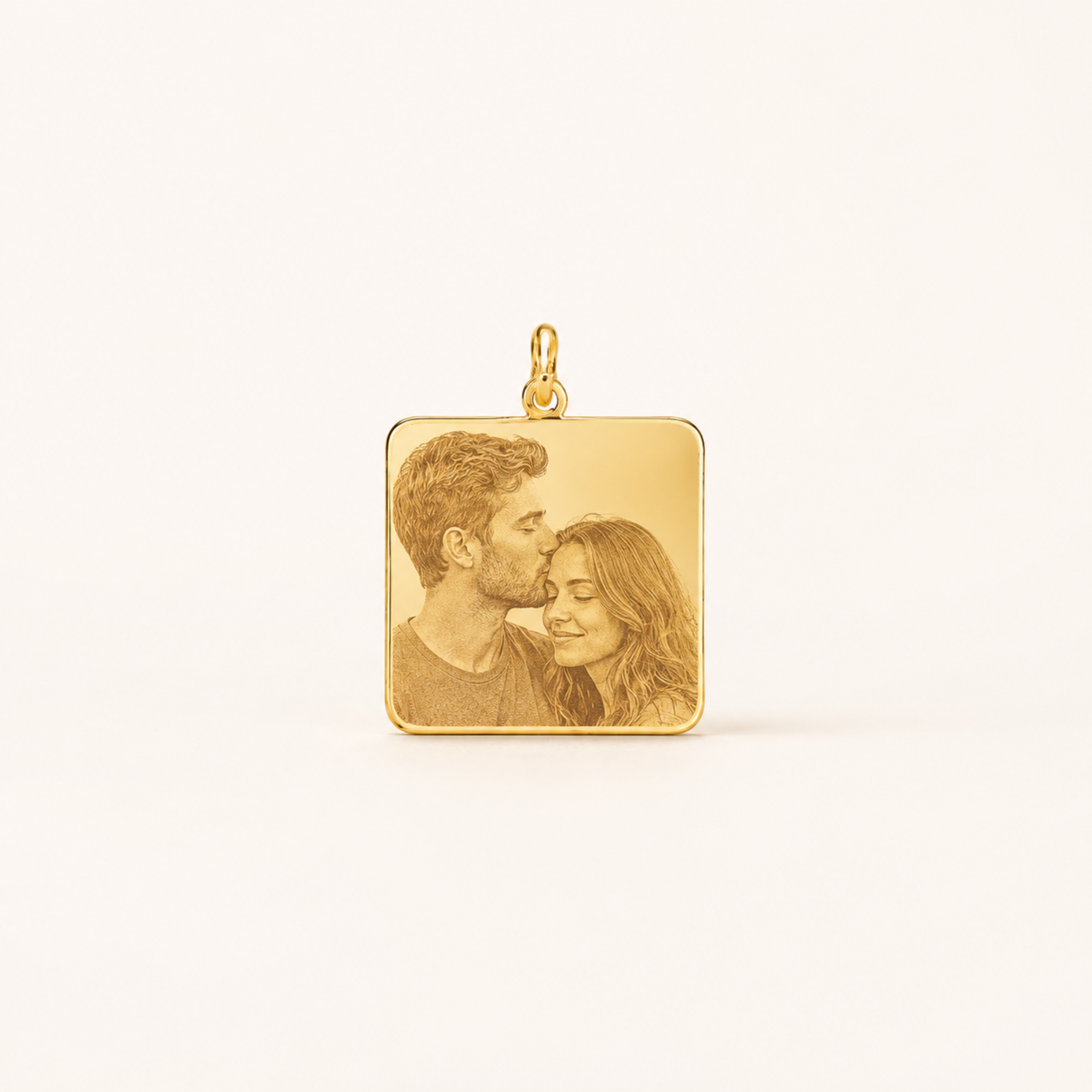 Pingente Personalizado com Foto Gravada Banhado a Ouro 18k