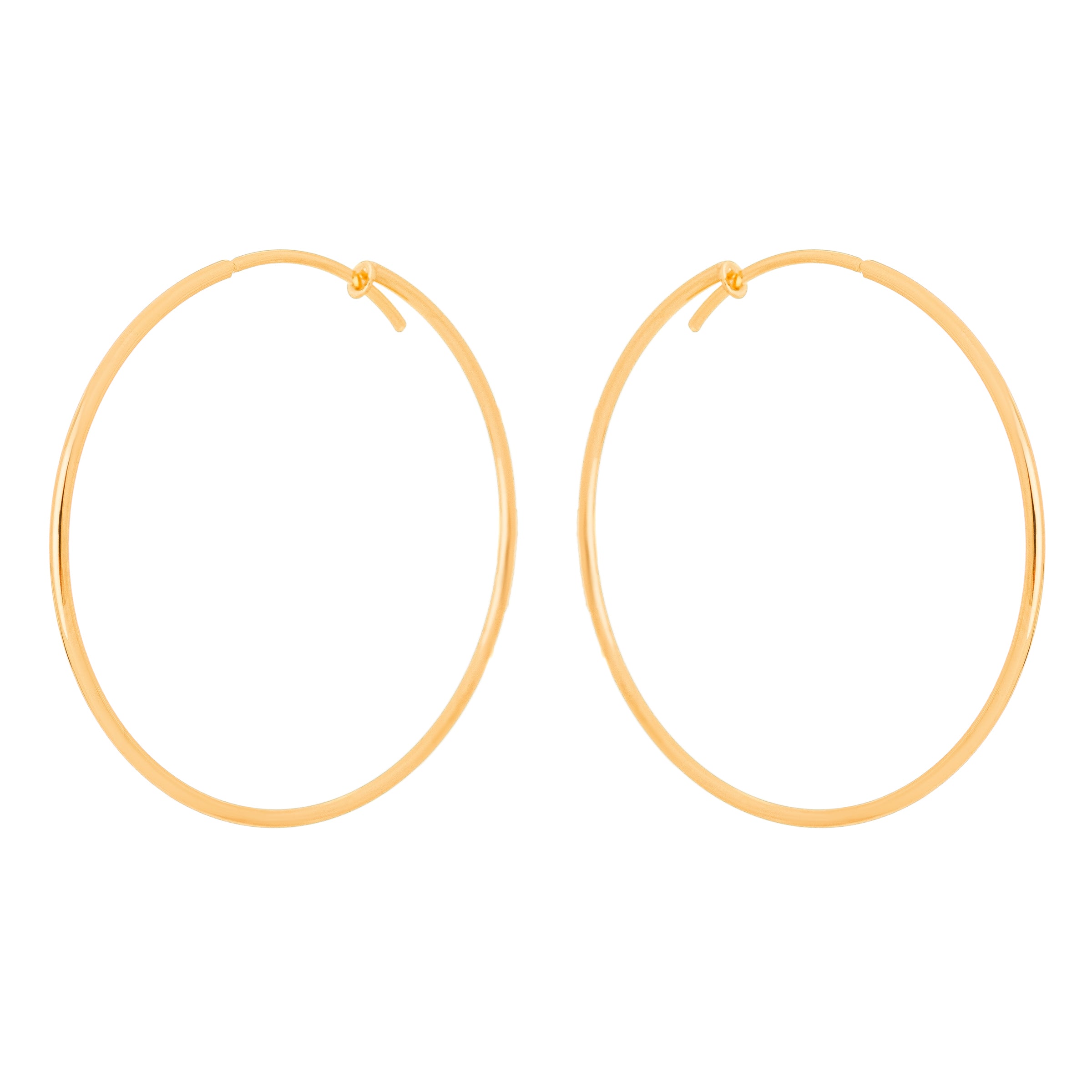 Brinco argola lisa de fio banhada a ouro 18k ARAU Jóias