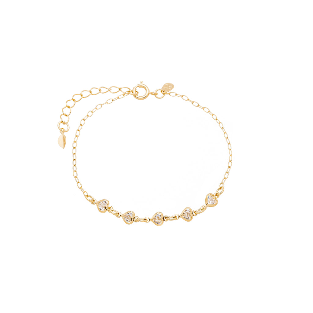 Pulseira com Corações banhada a ouro 18k ARAU Jóias