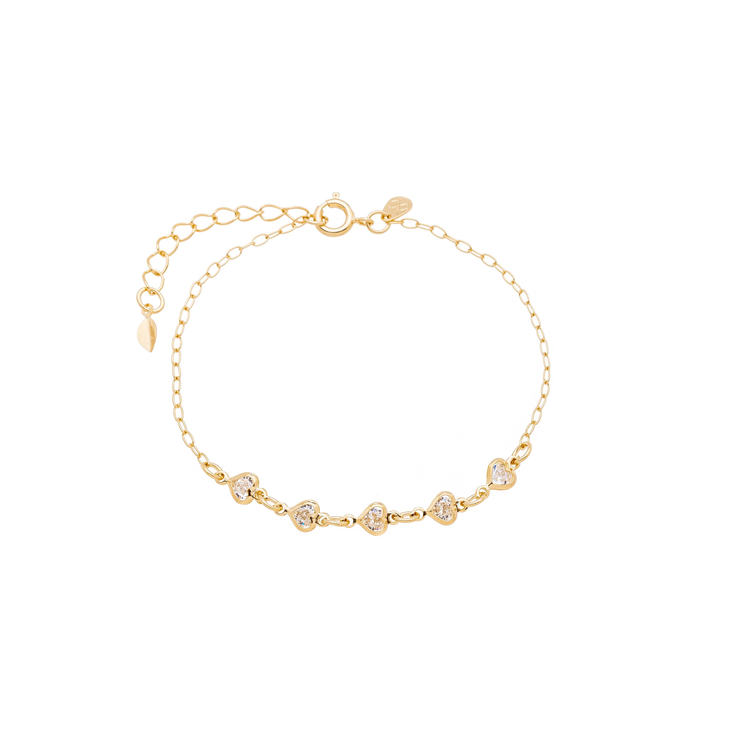 Pulseira com Corações banhada a ouro 18k ARAU Jóias