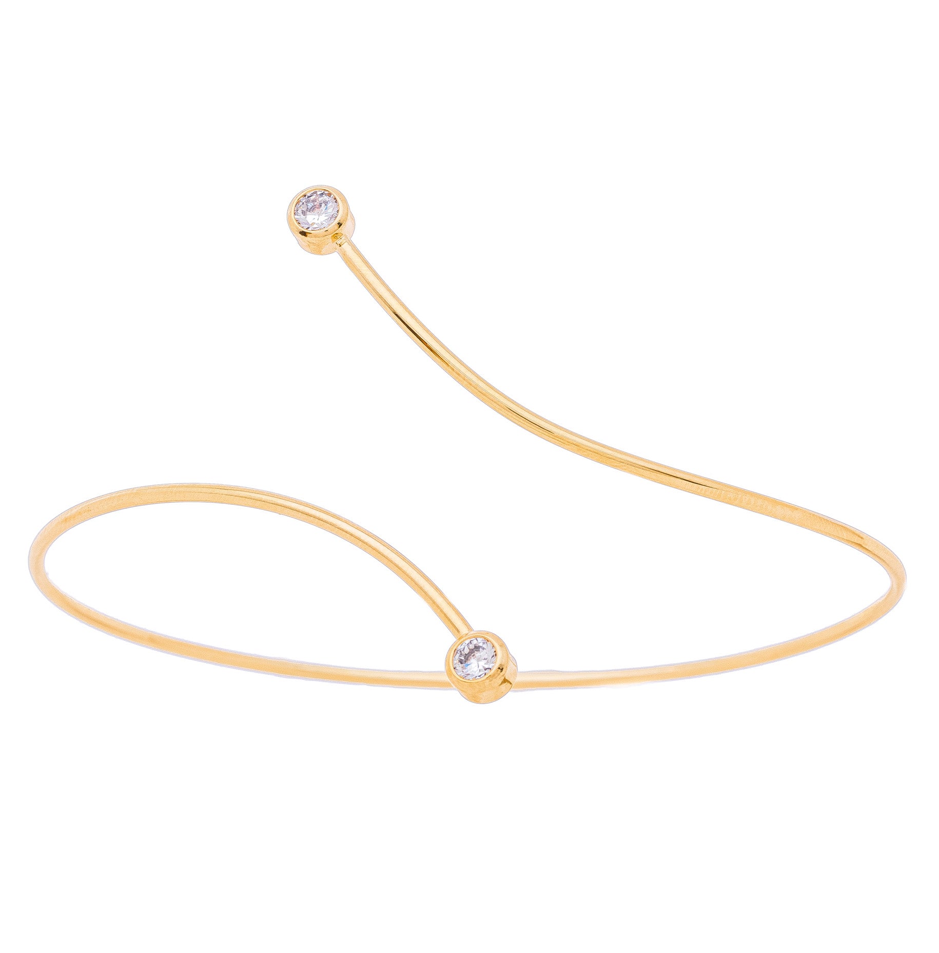 Bracelete com pontos de luz de zircônia banhado a ouro 18k ARAU Jóias