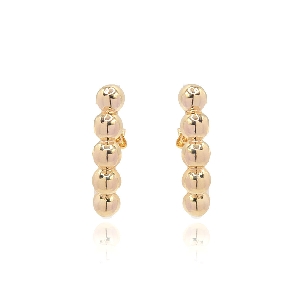 Brinco Ear Hook de bolinhas banhado a ouro 18k ARAU Jóias