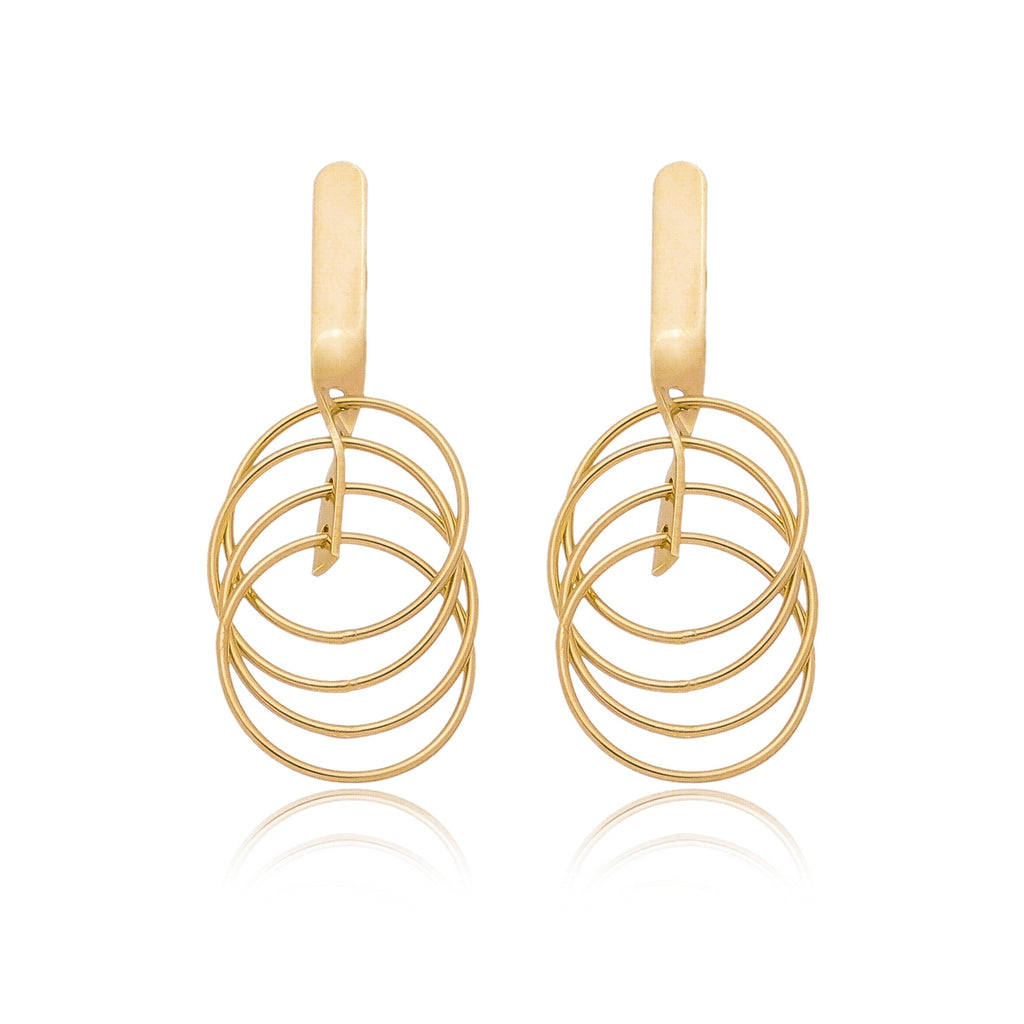 Brinco de círculos banhado a ouro 18k ARAU Jóias