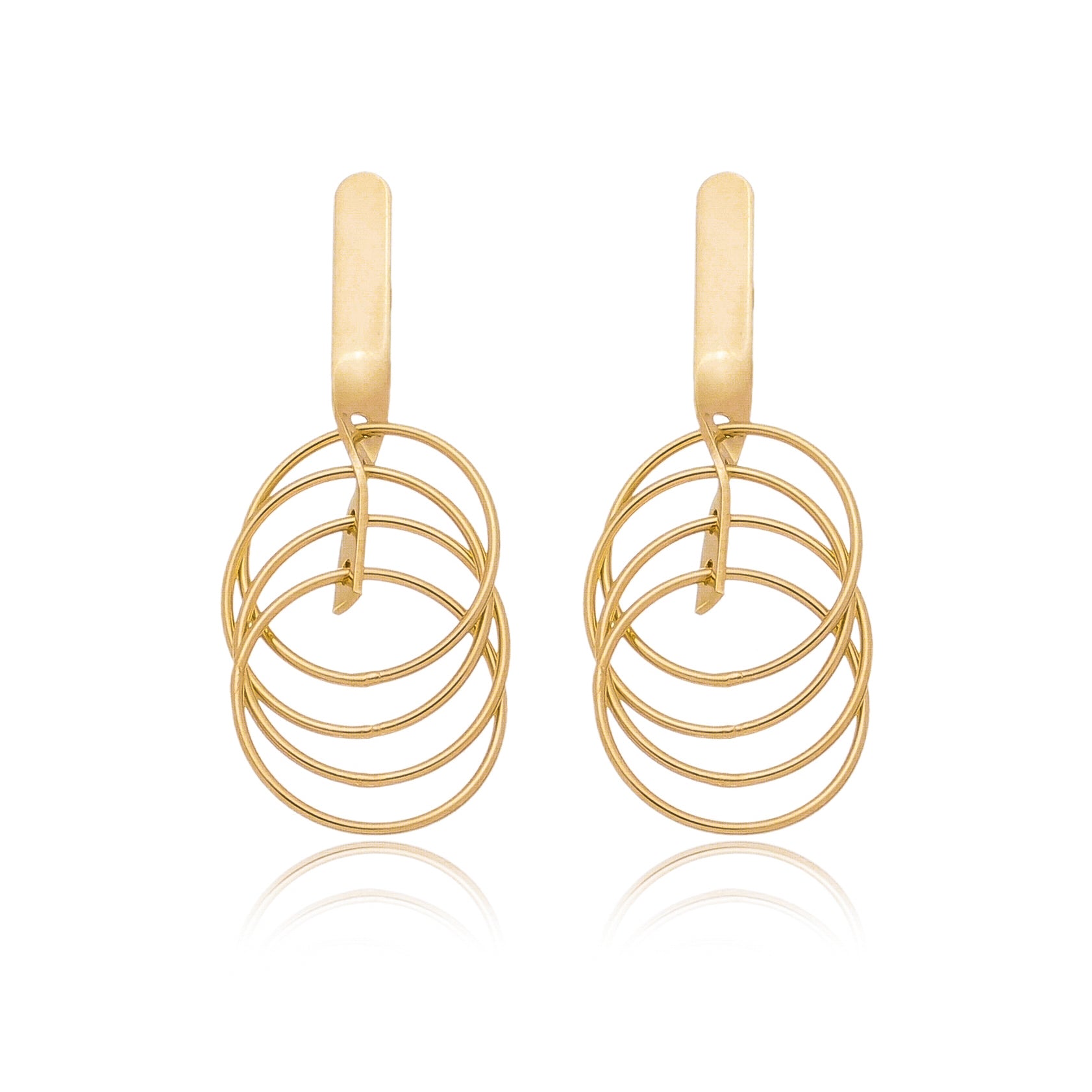 Brinco de círculos banhado a ouro 18k ARAU Jóias
